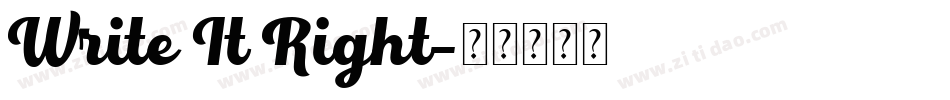 Write It Right字体转换